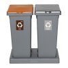 Kosz FLAP BIN 53L szary / pokrywa srebrna ODPADY ZMIESZANE
